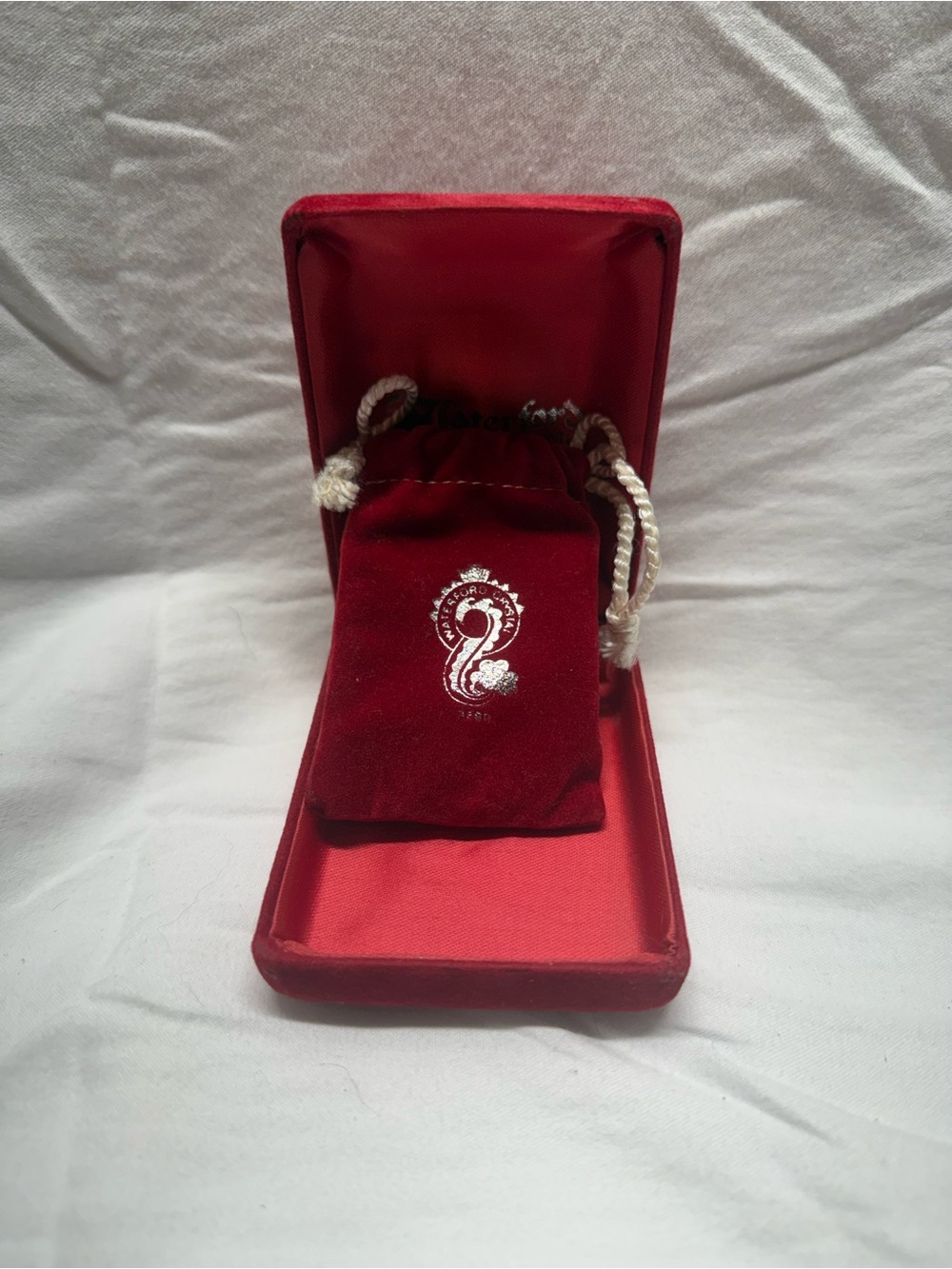 Waterford Crystal 1986 Birds Christmas Ornament Red Box Pouch Vintage